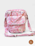 Baby Pink Quilted Shoulder Bag with Magnetic Flap Pocket