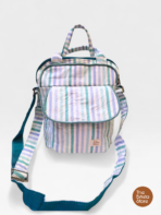 Pastel Stripe Quilted Mini Backpack Sling Bag for Women | Handmade Limited Edition Travel Bag