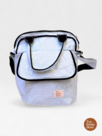 Light Blue Quilted crossbody Bag with Magnetic Flap Pocket