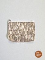 Stone Drip Utility Pouch – Grey Abstract Quilted Zip Pouch