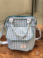 Light Sage Green Quilted Shoulder Bag with Front Flap