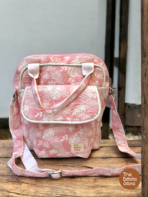 Baby Pink Quilted Shoulder Bag with Magnetic Flap Pocket