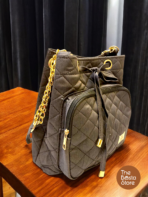 Everyday Handbag for Women | Jet Black Quilted Bucket Crossbody