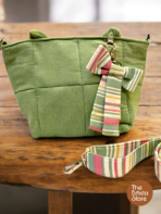 Fabric Crossbody Bag for Women | Sage Green Quilted Mini Tote