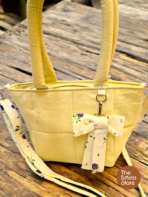 Lightweight Daily Use Bag | Soft Yellow Quilted Mini Tote