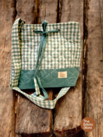 Sage Gingham Handmade Quilted Crossbody Bag