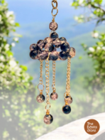 Midnight Beaded Tassel Bag Charm – Handmade Statement Aesthetic Charm