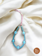 Blue Beaded Loop Phone Charm