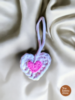 Pink Pastel Crochet Heart Bag Charm