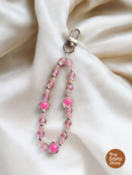 Pink Crystal Beaded Loop Bag Charm