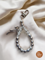 Metallic Beaded Loop Charm – Minimal Handmade Bag Accessory