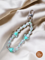 Mint Butterfly Beaded Bag Charm – Handmade Pastel Aesthetic Keychain