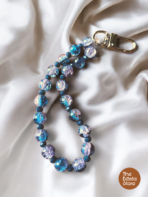 Ocean Blue Crystal Beaded Bag Charm – Statement Handmade Luxury Keychain