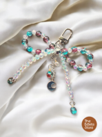 Crystal Bow Beaded Bag Charm – Statement Handmade Aesthetic Keychain