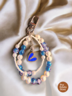 Blue Heart Beaded Loop Charm – Handmade Statement Bag Accessory