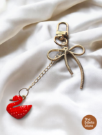 Red Swan Chain Bag Charm – Minimal Statement Aesthetic Charm
