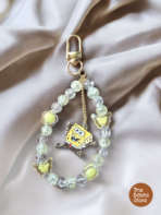 SpongeBob Beaded Bag Charm – Handmade Cartoon Aesthetic Keychain
