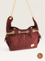 Corduroy Utility Shoulder Tote Bag for Women – Maroon