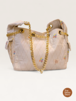 Corduroy Utility Shoulder Tote Bag for Women – Off White Floral