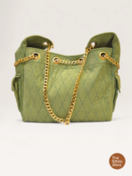 Corduroy Utility Shoulder Tote Bag for Women – Moss Green