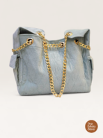 Corduroy Utility Shoulder Tote Bag for Women – Muted Blue