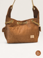 Corduroy Utility Shoulder Tote Bag for Women – Tan Brown