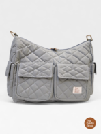 Quilted Multi Pocket Shoulder Bag for Women – Grey
