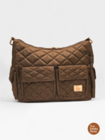Quilted Multi Pocket Shoulder Bag for Women – Chocolate Brown