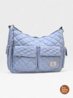 Quilted Multi Pocket Shoulder Bag for Women – Powder Blue