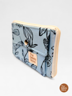 The Pocket Vault – Compact Quilted Zip Wallet | Midnight Blue Botanical