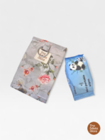 Grey Floral Quilted Mini Tissue Pouch with Ring | Handmade Limited Edition