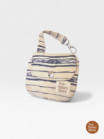 Sandstroke Mini Bag Charm Pouch (Beige with Navy Abstract)