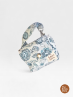 Blue Garden Mini Quilted Bag Charm Pouch (Light Blue Base)