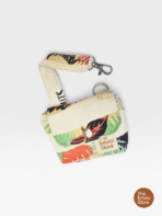 Tropical Bloom Mini Quilted Bag Charm Pouch (White Base)