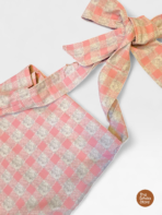 Handmade Pink Check Adjustable Knot Tote Bag – Lightweight Everyday Sling Tote