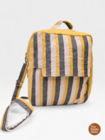Mustard Stripe Convertible Sling Backpack – Quilted 2-in-1 Everyday Backpack for Women