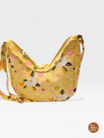 Mustard Yellow Floral Quilted Sling Bag – Handmade Printed Crossbody Bag for Women