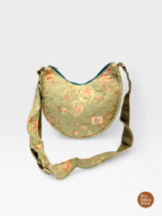Sage Green Floral Quilted Sling Bag – Handmade Aesthetic Crossbody Bag