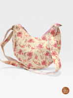 Blush Pink Floral Quilted Sling Bag – Handmade Crossbody Bag for Women