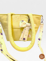 Lightweight Daily Use Bag | Soft Yellow Quilted Mini Tote