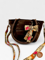 Chocolate Brown Handmade Quilted Mini Tote Crossbody Bag