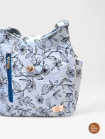 Sky Blue Floral Quilted Shoulder Bag for Women | Everyday Cotton Tote