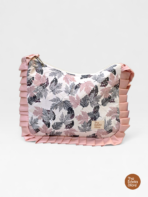 Cute Shoulder Bag fbor Women | Blush Leaf Print Quilted Ruffle Bag