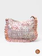 Lightweight Shoulder Bag | Textured Blush Quilted Ruffle Bag