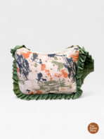 Casual Shoulder Bag for Women | Olive Abstract Quilted Ruffle Bag