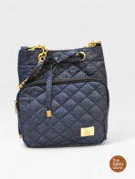 Crossbody Bag for Women | Midnight Denim Blue Quilted Bucket Bag